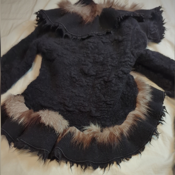 Roberta Scarpa Fox Fur Coat Size US 12/ Italy 46 Super Rare - Picture 9 of 15